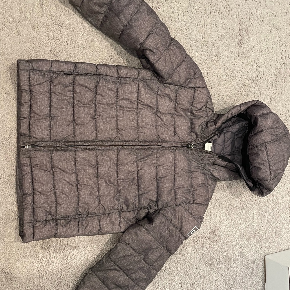 GAP Gray Quilted Puffer Jacket with Hood